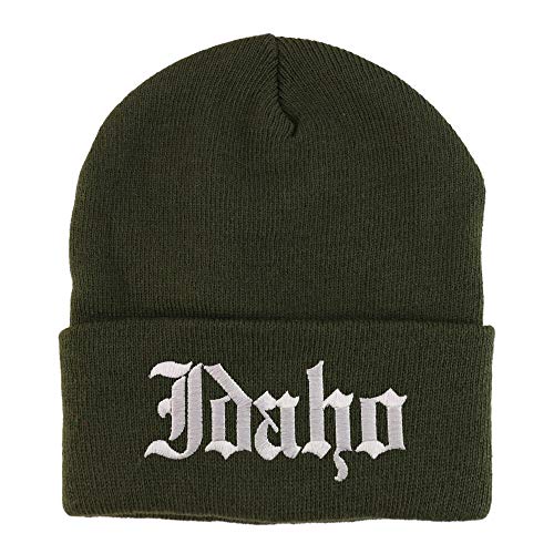 Trendy Apparel Shop Idaho State Old English Embroidered Long Cuff Beanie
