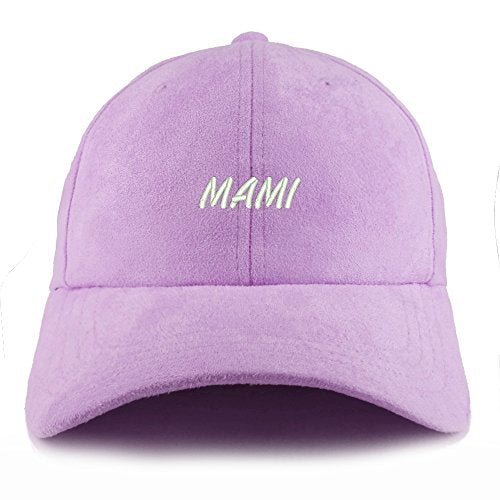 Trendy Apparel Shop Mami Embroidered Faux Suede Leather Adjustable Cap