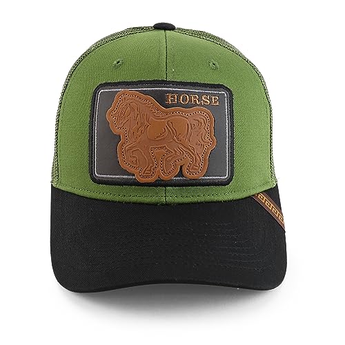 Trendy Apparel Shop Horse Patch Structured Curved Bill Mesh Snapback Baseball Cap