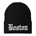 Trendy Apparel Shop Boston Old English Embroidered Long Cuff Beanie
