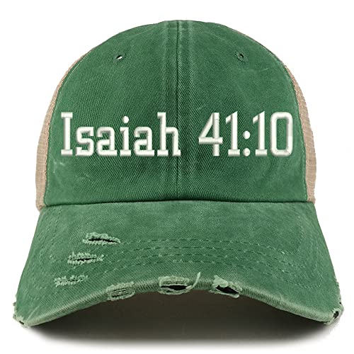 Trendy Apparel Shop Isaiah 41:10 Frayed Bill Trucker Mesh Back Cap