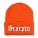 Trendy Apparel Shop Scorpio Old English Embroidered Long Cuff Beanie