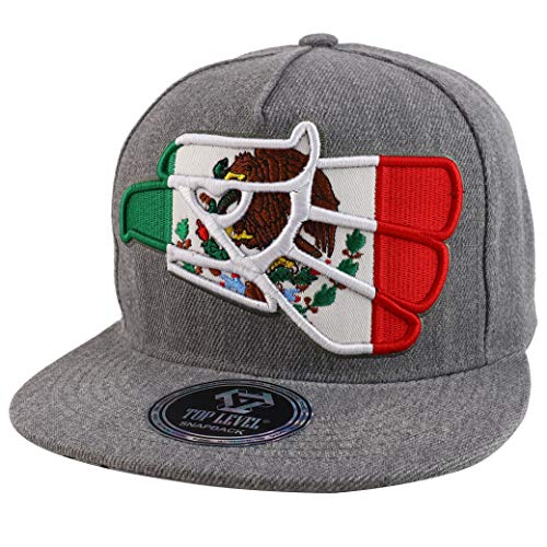 Trendy Apparel Shop Mexico Flag Eagle Embroidered 5 Panel Flatbill Snapback Baseball Cap