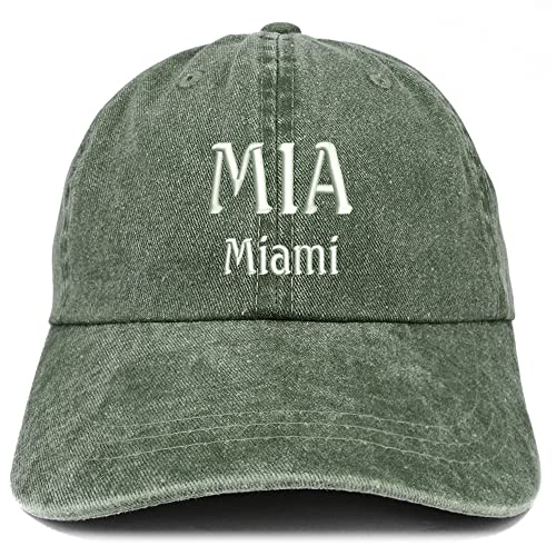 Trendy Apparel Shop MIA Miami Embroidered Pigment Dyed Washed Baseball Cap