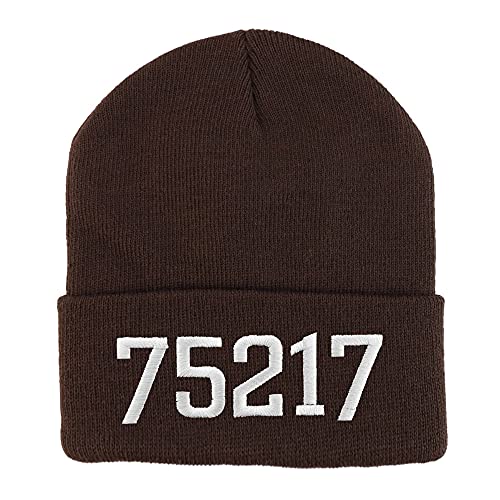 Trendy Apparel Shop 75217 Dallas TX Old English Embroidered Long Cuff Beanie
