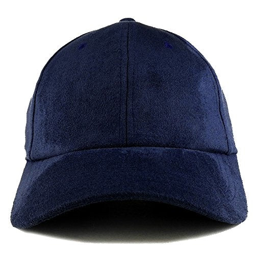 Trendy Apparel Shop Plain Faux Suede Leather Adjustable Structured Baseball Cap