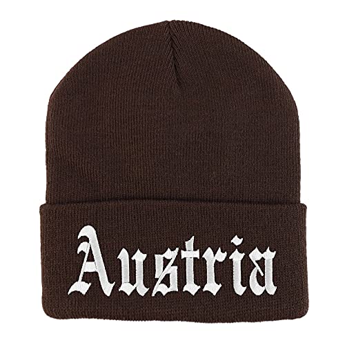 Trendy Apparel Shop Austria Old English Embroidered Long Cuff Beanie