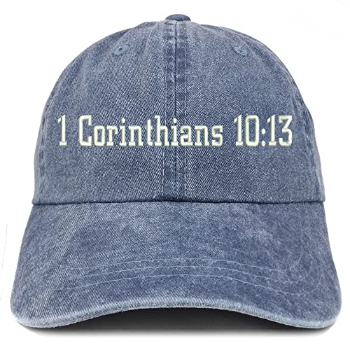 Trendy Apparel Shop 1 Corinthians 10:13 Washed Pigment Dyed Baseball Cap