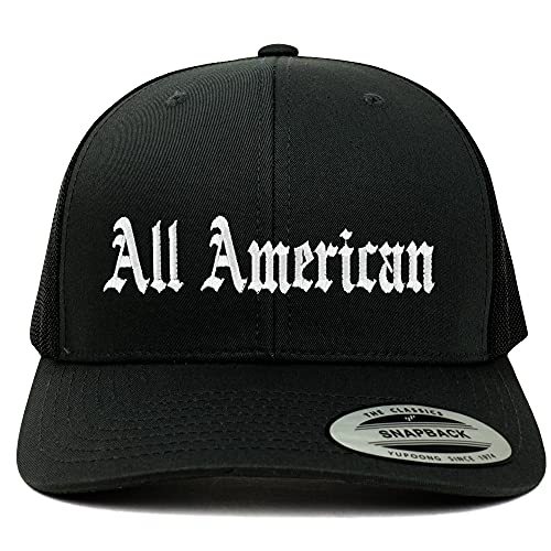 Trendy Apparel Shop All American Old English 6 Panel Trucker Mesh Cap