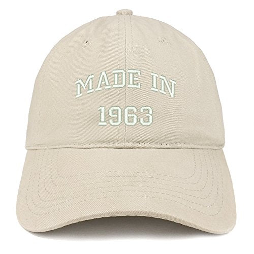 Trendy Apparel Shop Made in 1963 Text Embroidered 58th Birthday Brushed Cotton Cap