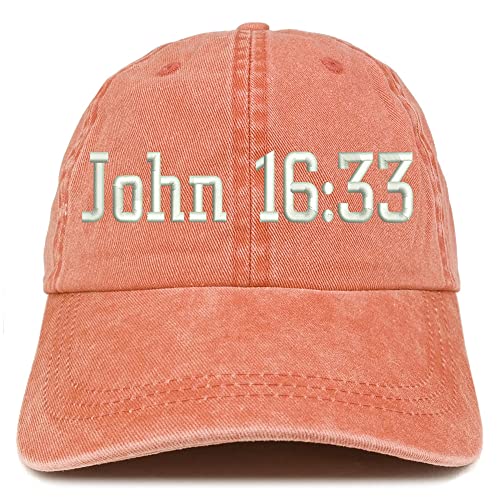 Trendy Apparel Shop John 16:33 Washed Pigment Dyed Baseball Cap