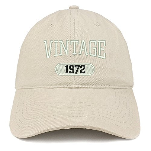 Trendy Apparel Shop Vintage 1972 Embroidered 49th Birthday Relaxed Fitting Cotton Cap