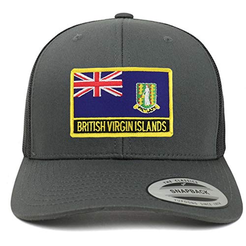 Trendy Apparel Shop British Virgin Islands Flag Patch Retro Trucker Mesh Cap