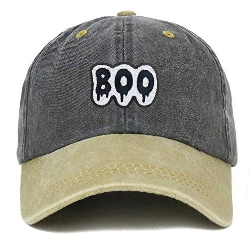 Trendy Apparel Shop Boo Patch Pigment Dyed Washed Two Tone Baseball Cap