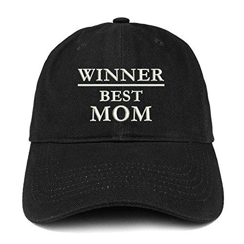 Trendy Apparel Shop Winner Best Mom Embroidered Low Profile Soft Cotton Baseball Cap