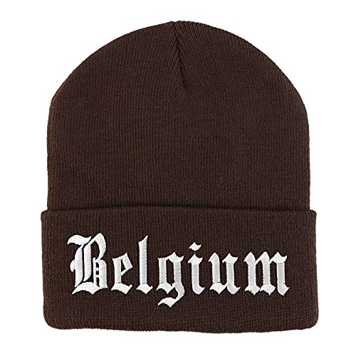 Trendy Apparel Shop Belgium Old English Embroidered Long Cuff Beanie