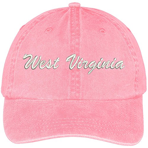 Trendy Apparel Shop West Virginia State Embroidered Low Profile Adjustable Cotton Cap