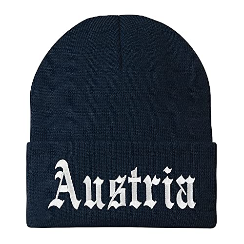 Trendy Apparel Shop Austria Old English Embroidered Long Cuff Beanie