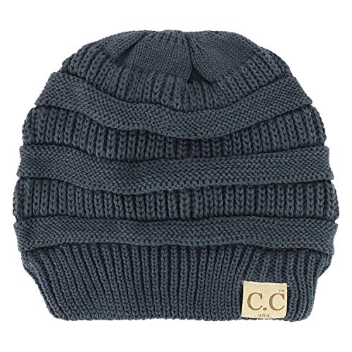 Trendy Apparel Shop Women's Lightweight Ribbed Knit 365 Stretchable Ponytail Beanie Cap