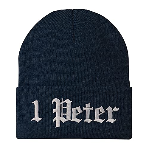 Trendy Apparel Shop 1 Peter Old English Embroidered Long Cuff Beanie