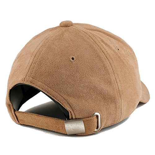 Trendy Apparel Shop Plain Faux Suede Leather Adjustable Structured Baseball Cap