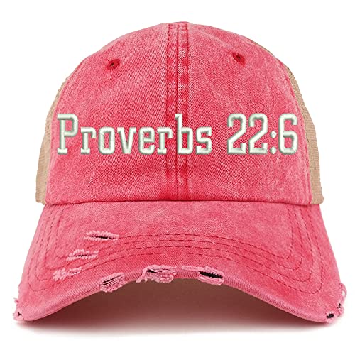 Trendy Apparel Shop Proverbs 22: 6 Frayed Bill Trucker Mesh Back Cap