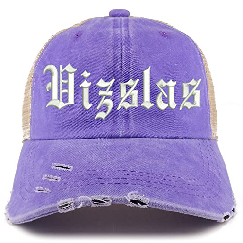Trendy Apparel Shop Old English Vizslas Frayed Bill Trucker Mesh Back Cap