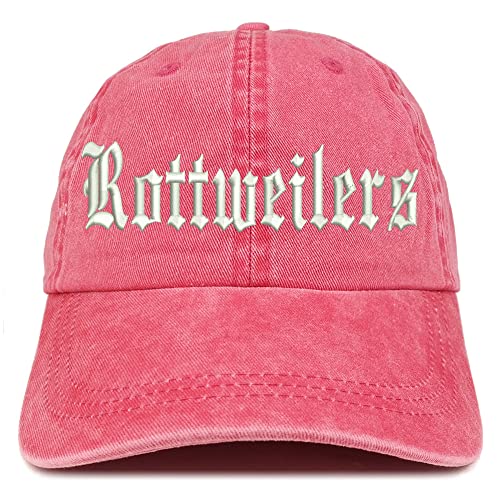 Trendy Apparel Shop Old English Rottweilers Washed Pigment Dyed Baseball Cap