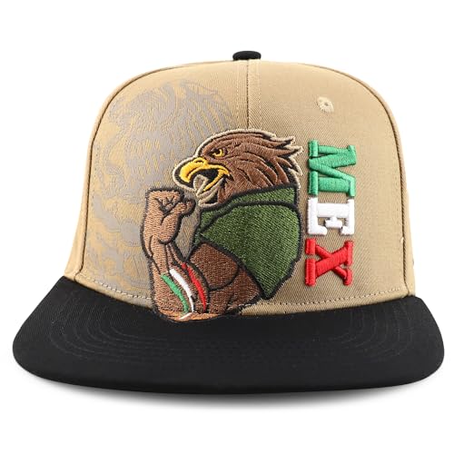 Trendy Apparel Shop Mexico Eagle Embroidered Flatbill Snapback Cap