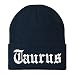 Trendy Apparel Shop Taurus Old English Embroidered Long Cuff Beanie