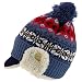 Trendy Apparel Shop Youth Size Kid's Warm Acrylic Brim Knit Winter Print Trapper Hat with Pom Pom