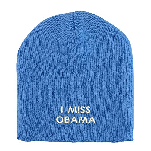Trendy Apparel Shop I Miss Obama Embroidered Made in USA Short Acrylic Knit Winter Beanie Hat