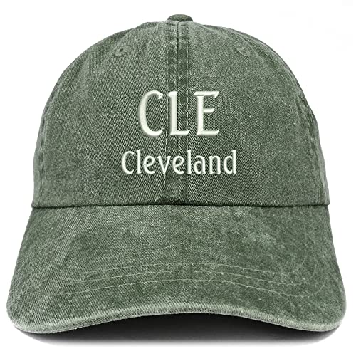Trendy Apparel Shop CLE Cleveland Embroidered Pigment Dyed Washed Baseball Cap