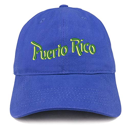 Trendy Apparel Shop Puerto Rico Embroidered Soft Crown 100% Brushed Cotton Cap