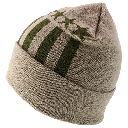 Trendy Apparel Shop Made in USA Patriotic Pattern Long Cuff Winter Beanie