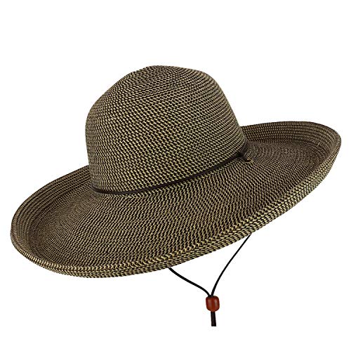 Trendy Apparel Shop UPF 50+ 4 Inch Kettle Brim Paper Braid Sun Hat with Cord