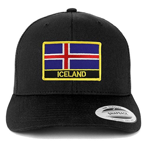 Trendy Apparel Shop Iceland Flag Patch Retro Trucker Mesh Cap