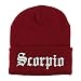 Trendy Apparel Shop Scorpio Old English Embroidered Long Cuff Beanie