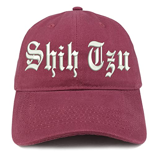 Trendy Apparel Shop Old English Shih Tzu Low Profile Soft Cotton Baseball Cap