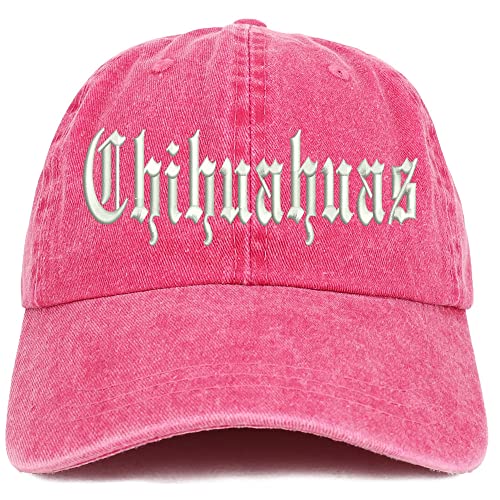 Trendy Apparel Shop Old English Chihuahuas Washed Pigment Dyed Baseball Cap