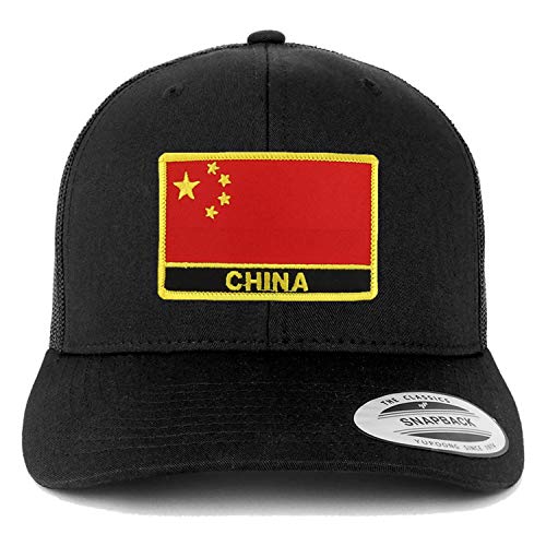 Trendy Apparel Shop China Flag Patch Retro Trucker Mesh Cap