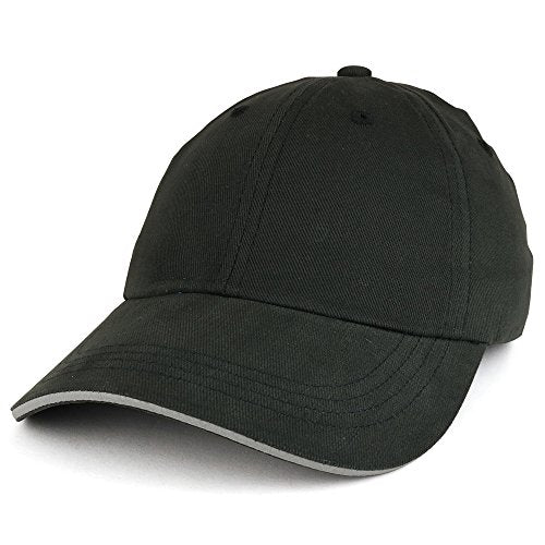Trendy Apparel Shop Safety Reflective Striped Sandwich Billed Unstructured Cotton Baseball Cap