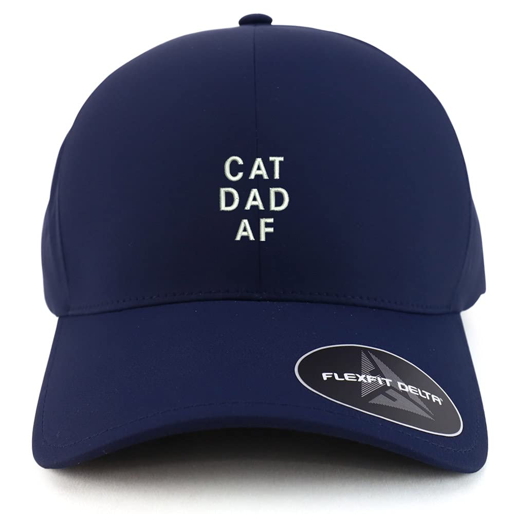 Trendy Apparel Shop Oversized XXL Cat Dad Af Embroiderd Athletic Fitted Baseball Cap