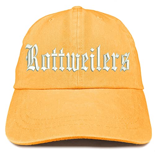Trendy Apparel Shop Old English Rottweilers Washed Pigment Dyed Baseball Cap