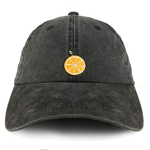 Trendy Apparel Shop Orange Patch Pigment Dyed Cotton Twill Unstructured Dad Hat