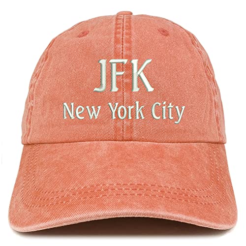 Trendy Apparel Shop JFK New York City Embroidered Pigment Dyed Washed Baseball Cap