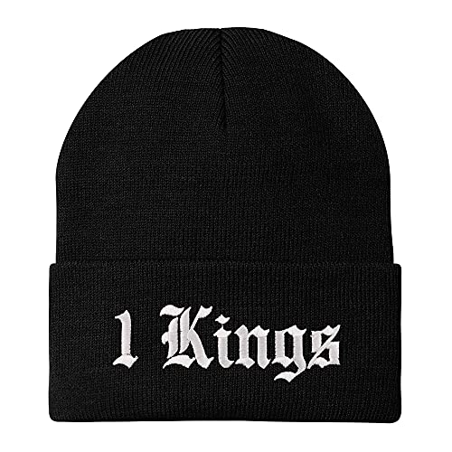 Trendy Apparel Shop 1 Kings Old English Embroidered Long Cuff Beanie