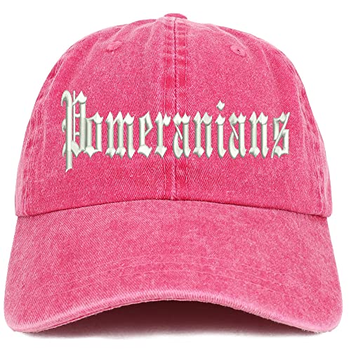 Trendy Apparel Shop Old English Pomeranians Washed Pigment Dyed Baseball Cap