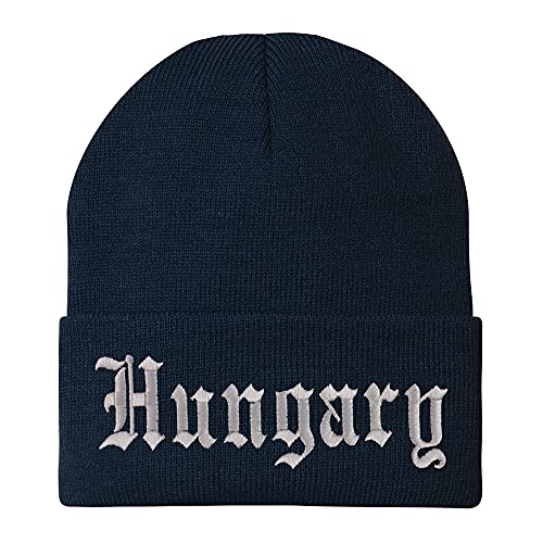 Trendy Apparel Shop Hungary Old English Embroidered Long Cuff Beanie