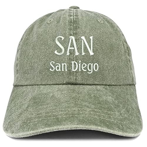 Trendy Apparel Shop SAN San Diego Embroidered Pigment Dyed Washed Baseball Cap